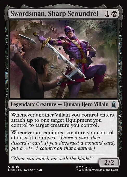 Swordsman, Sharp Scoundrel Marvel Super Heroes Magic: The Gathering card image