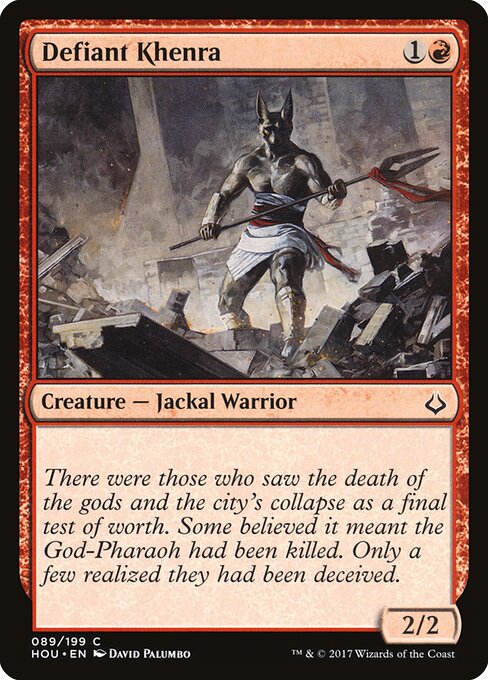 Defiant Khenra Hour of Devastation Magic: The Gathering card image