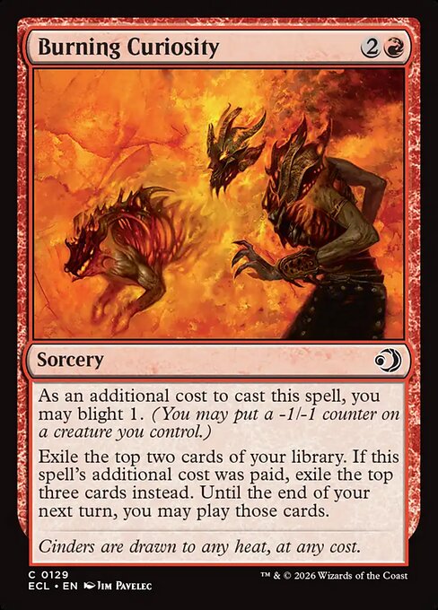 Burning Curiosity - Lorwyn Eclipsed #129 Magic: The Gathering card image