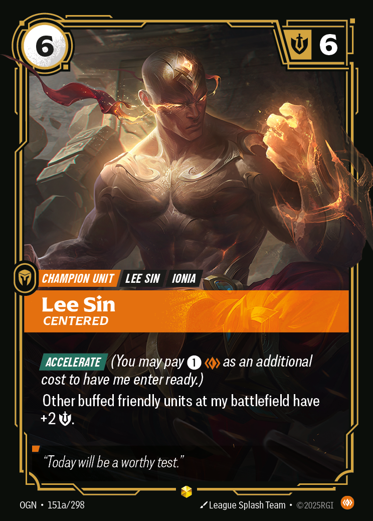 Lee Sin, Centered Alternate Art Riftbound card image