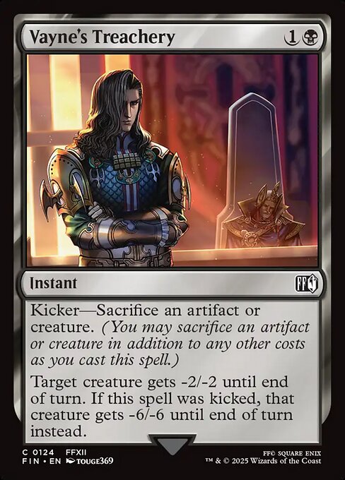 Vayne's Treachery Final Fantasy Magic: The Gathering card image