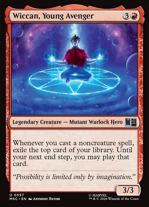 Wiccan, Young Avenger Marvel Super Heroes Commander Magic: The Gathering card image