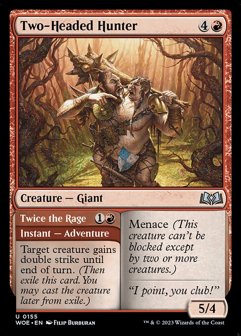 Two-Headed Hunter // Twice the Rage - Wilds of Eldraine #155
