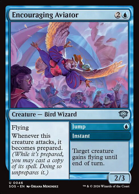 Encouraging Aviator // Jump Secrets of Strixhaven Magic: The Gathering card image