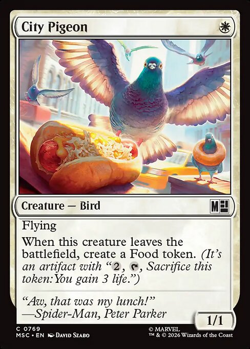 City Pigeon Marvel Super Heroes Commander Magic: The Gathering card image