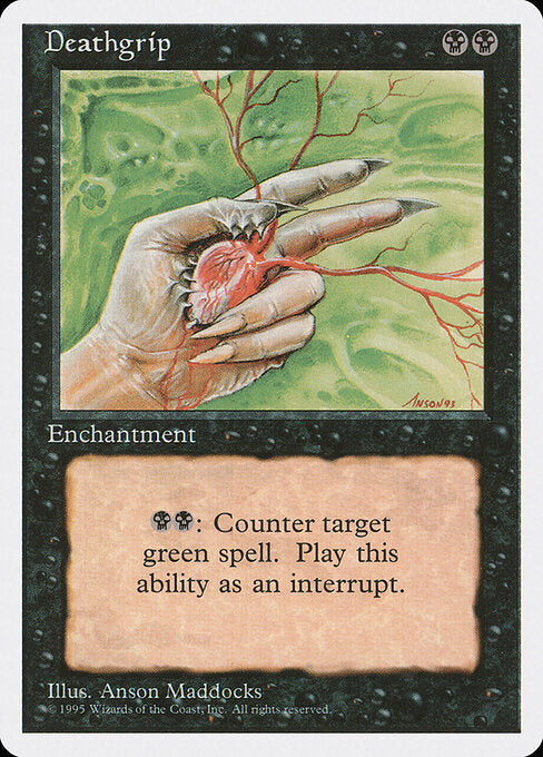 Deathgrip Fourth Edition Magic: The Gathering card image