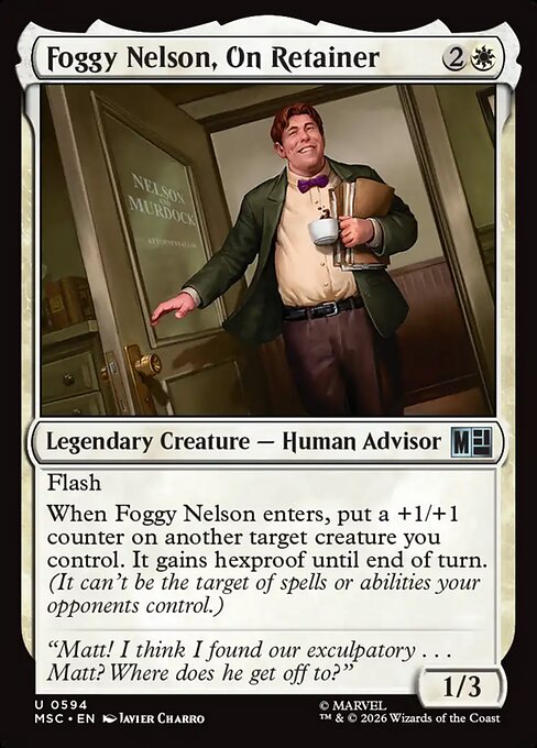 Foggy Nelson, On Retainer Marvel Super Heroes Commander Magic: The Gathering card image