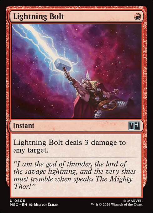 Lightning Bolt Marvel Super Heroes Commander Magic: The Gathering card image