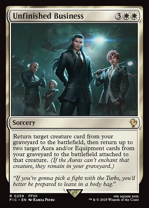 Unfinished Business - Final Fantasy Commander #259 Magic: The Gathering card image