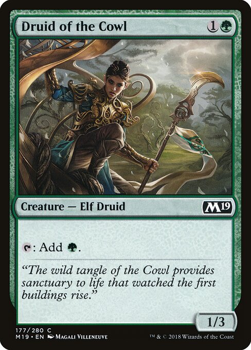 Druid of the Cowl Core Set 2019 Magic: The Gathering card image