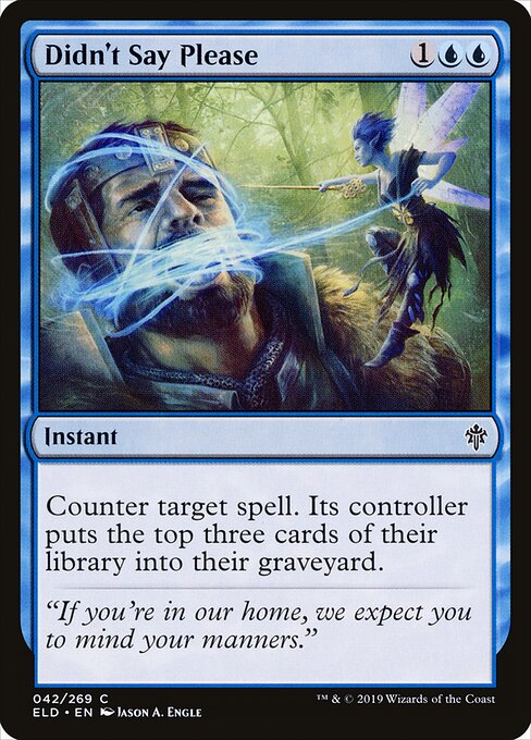 Didn't Say Please Throne of Eldraine Magic: The Gathering card image