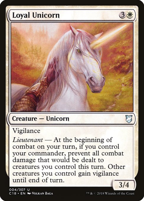 Loyal Unicorn - Commander 2018 #4 Magic: The Gathering card image