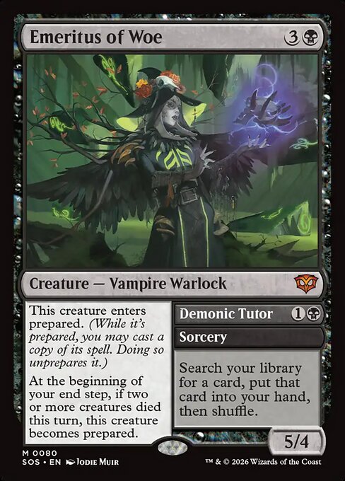 Emeritus of Woe // Demonic Tutor - Secrets of Strixhaven #80