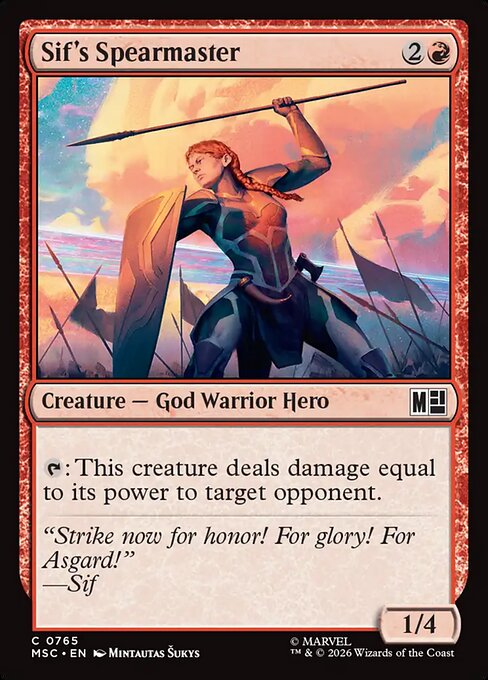 Sif's Spearmaster Marvel Super Heroes Commander Magic: The Gathering card image