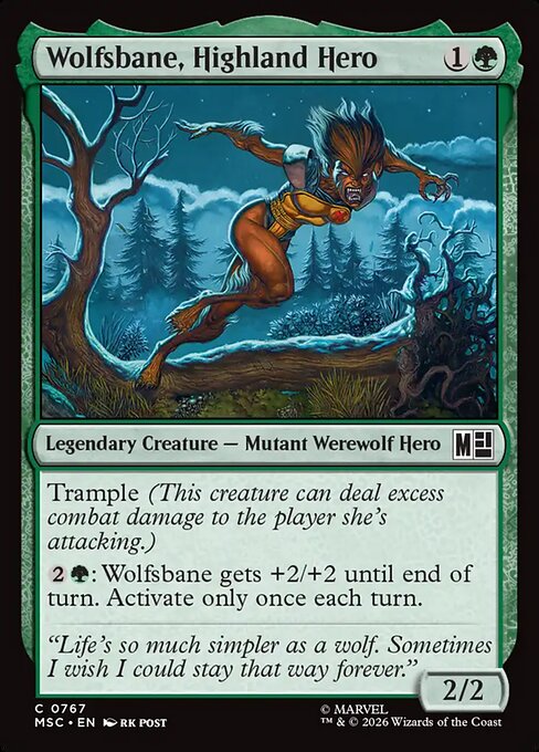 Wolfsbane, Highland Hero Marvel Super Heroes Commander Magic: The Gathering card image