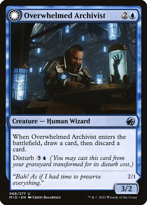 Overwhelmed Archivist - Innistrad: Midnight Hunt #68