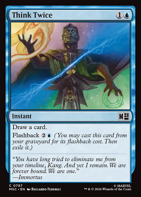 Think Twice Marvel Super Heroes Commander Magic: The Gathering card image