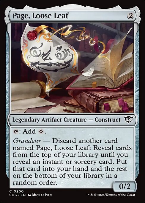 Page, Loose Leaf - Secrets of Strixhaven #250 Magic: The Gathering card image