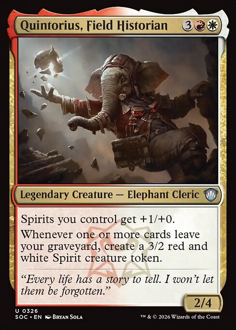 Quintorius, Field Historian - Secrets of Strixhaven Commander #326