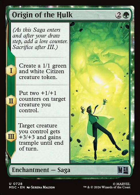 Origin of the Hulk Marvel Super Heroes Commander Magic: The Gathering card image
