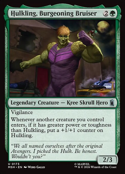 Hulkling, Burgeoning Bruiser Marvel Super Heroes Magic: The Gathering card image