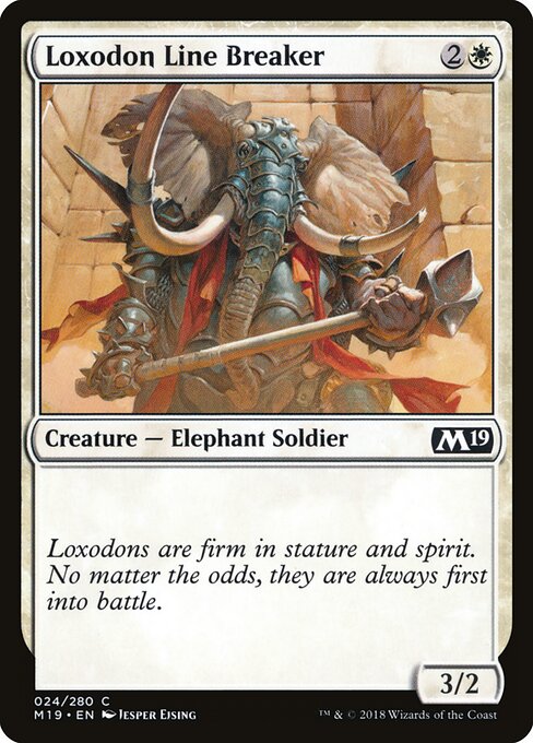 Loxodon Line Breaker Core Set 2019 Magic: The Gathering card image