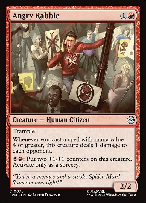 Angry Rabble - Marvel's Spider-Man #75 Magic: The Gathering card image