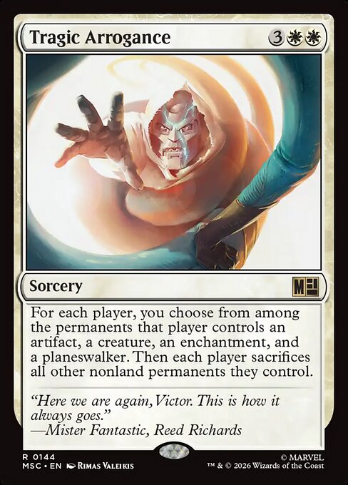 Tragic Arrogance Marvel Super Heroes Commander Magic: The Gathering card image