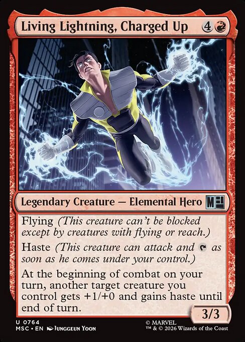 Living Lightning, Charged Up - Marvel Super Heroes Commander #764 (Foil)