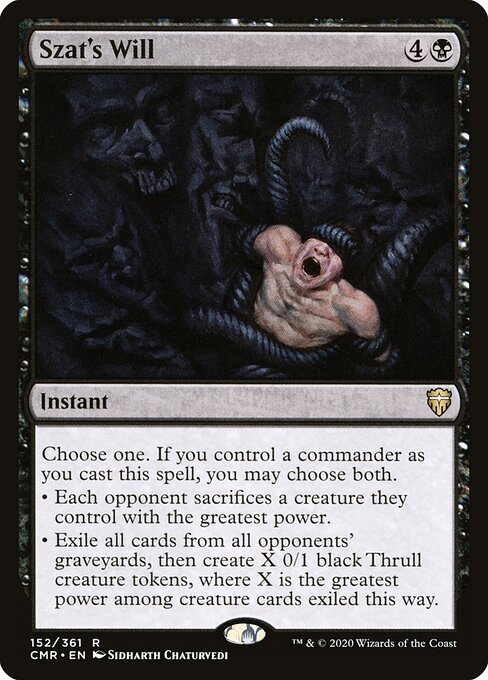 Szat's Will Commander Legends Magic: The Gathering card image