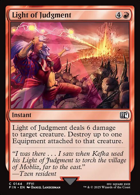 Light of Judgment Final Fantasy Magic: The Gathering card image