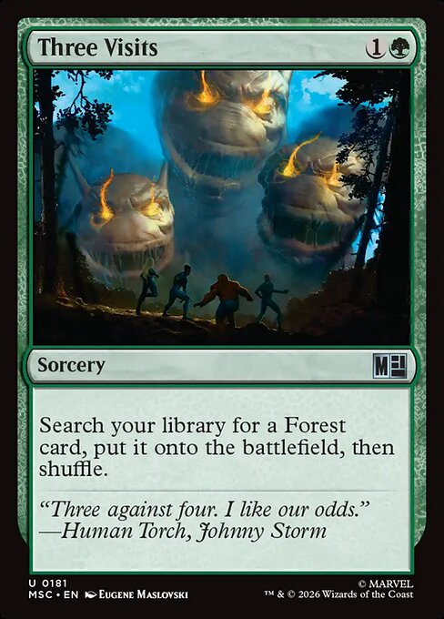 Three Visits Marvel Super Heroes Commander Magic: The Gathering card image