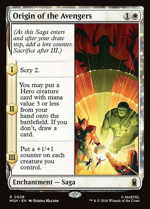 Origin of the Avengers Marvel Super Heroes Magic: The Gathering card image