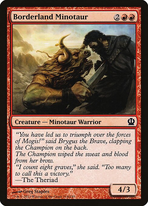 Borderland Minotaur Theros Magic: The Gathering card image