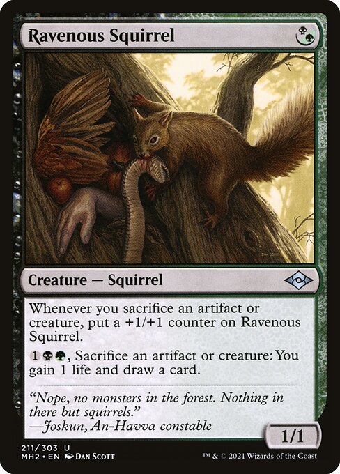 Ravenous Squirrel Modern Horizons 2 Magic: The Gathering card image