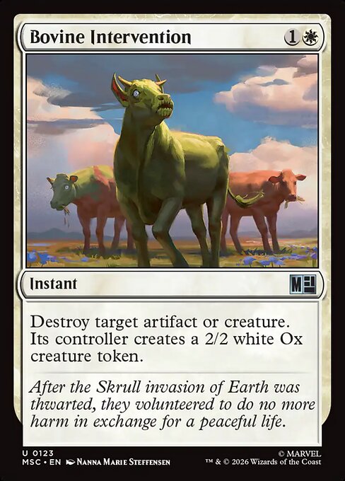 Bovine Intervention Marvel Super Heroes Commander Magic: The Gathering card image