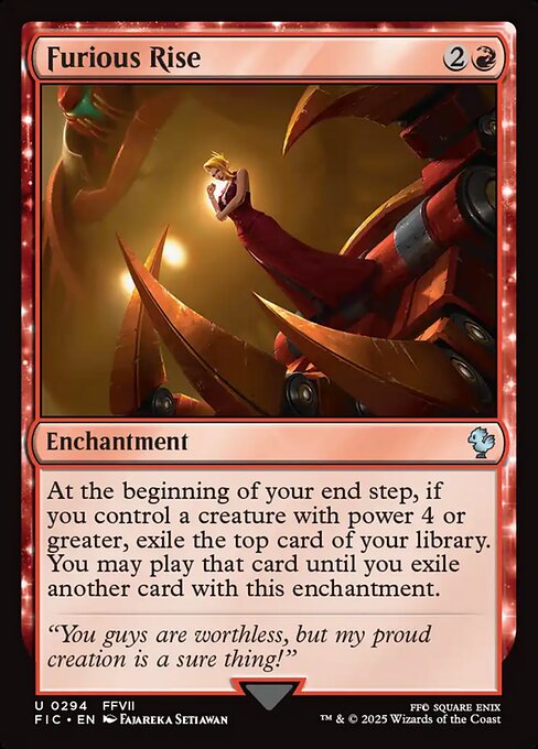 Furious Rise Final Fantasy Commander Magic: The Gathering card image