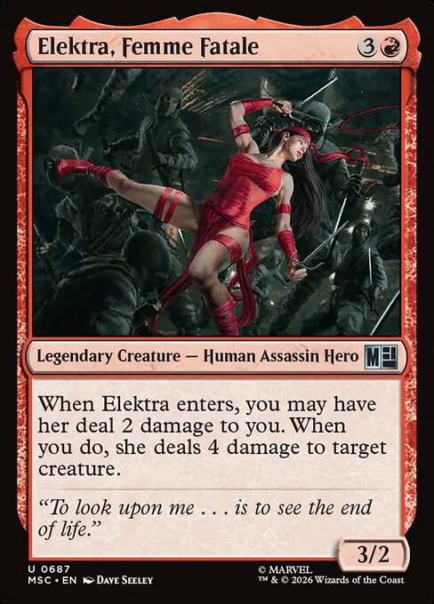 Elektra, Femme Fatale Marvel Super Heroes Commander Magic: The Gathering card image