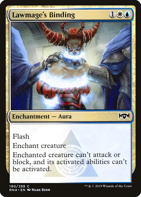 Lawmage's Binding - Ravnica Allegiance #190 Magic: The Gathering card image