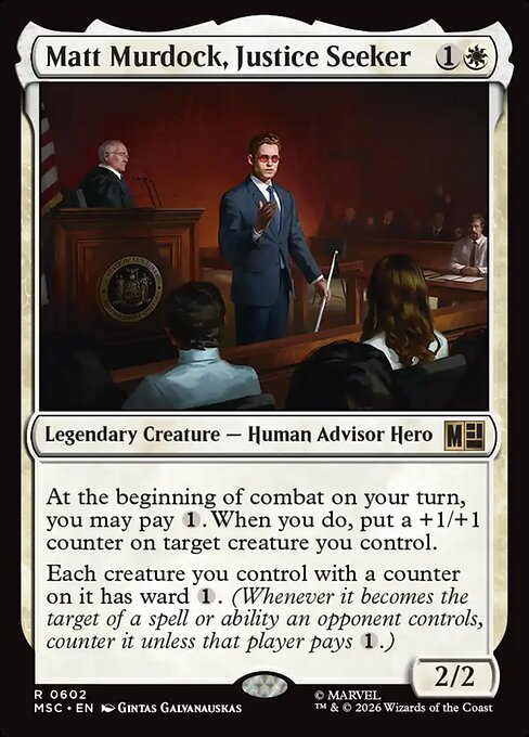 Matt Murdock, Justice Seeker Marvel Super Heroes Commander Magic: The Gathering card image