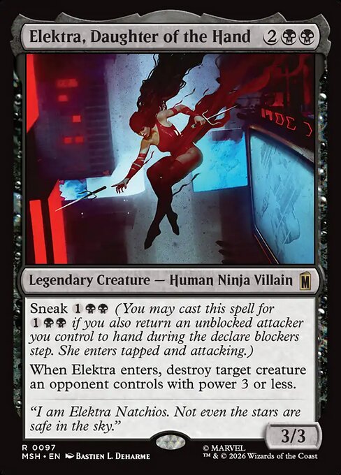 Elektra, Daughter of the Hand Marvel Super Heroes Magic: The Gathering card image