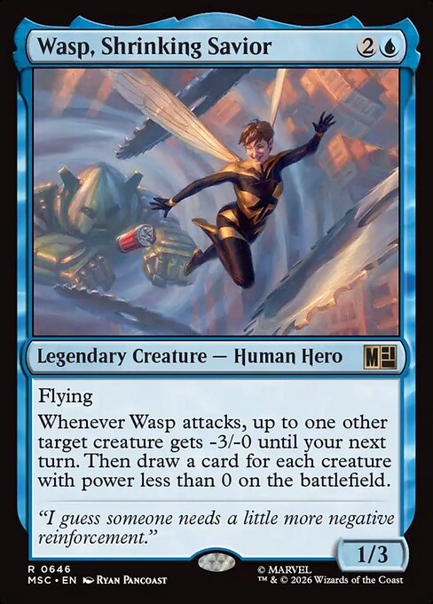 Wasp, Shrinking Savior Marvel Super Heroes Commander Magic: The Gathering card image