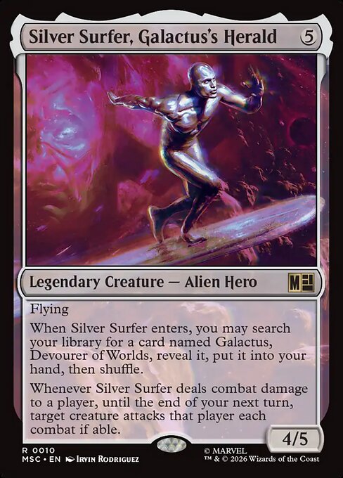 Silver Surfer, Galactus's Herald Marvel Super Heroes Commander Magic: The Gathering card image