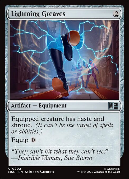 Lightning Greaves Marvel Super Heroes Commander Magic: The Gathering card image
