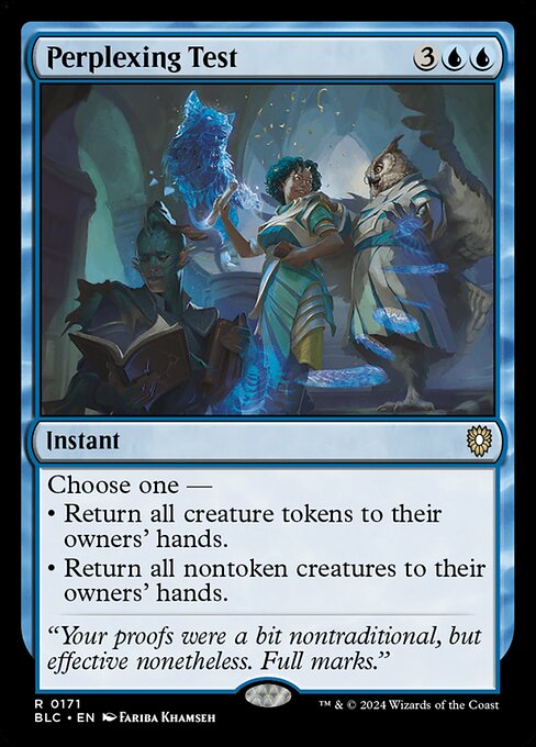 Perplexing Test Bloomburrow Commander Magic: The Gathering card image