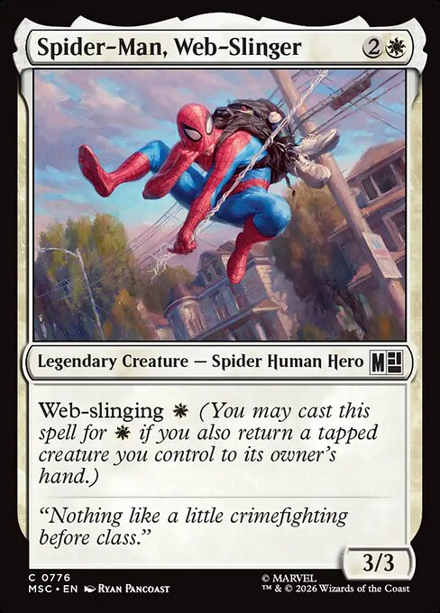 Spider-Man, Web-Slinger Marvel Super Heroes Commander Magic: The Gathering card image