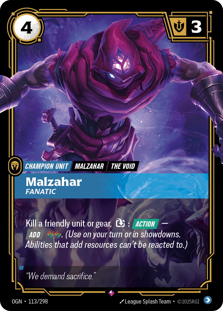 Malzahar, Fanatic Riftbound card image
