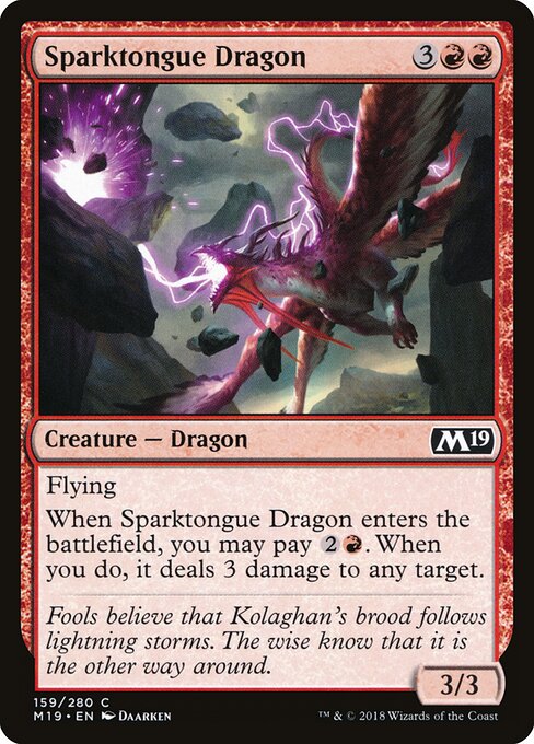 Sparktongue Dragon Core Set 2019 Magic: The Gathering card image