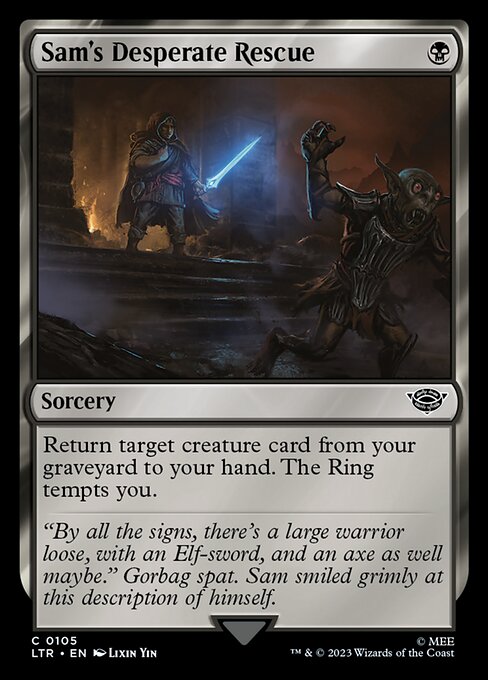 Sam's Desperate Rescue - The Lord of the Rings: Tales of Middle-earth #105 Magic: The Gathering card image