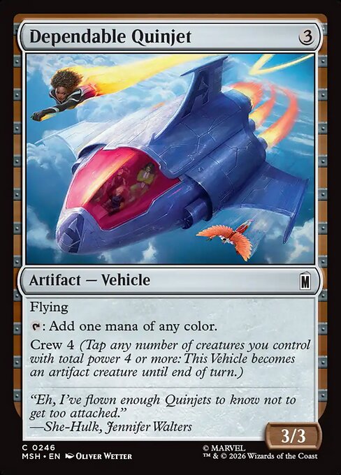 Dependable Quinjet Marvel Super Heroes Magic: The Gathering card image